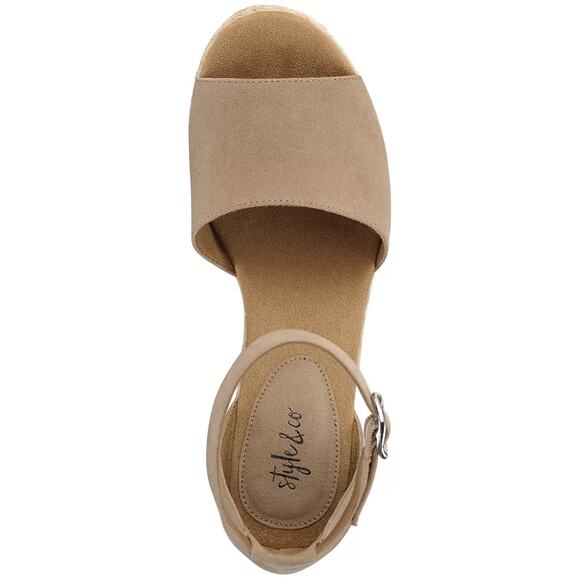 Style & Co Women Light Taupe Seleeney Espadrilles Wedge Casual Sandals Size 11M - Picture 4 of 5